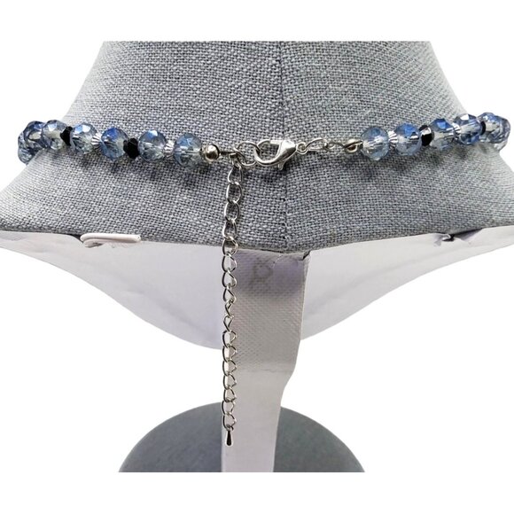 vintage sodalite stone blue glass beads adjustable necklace - Picture 10 of 10